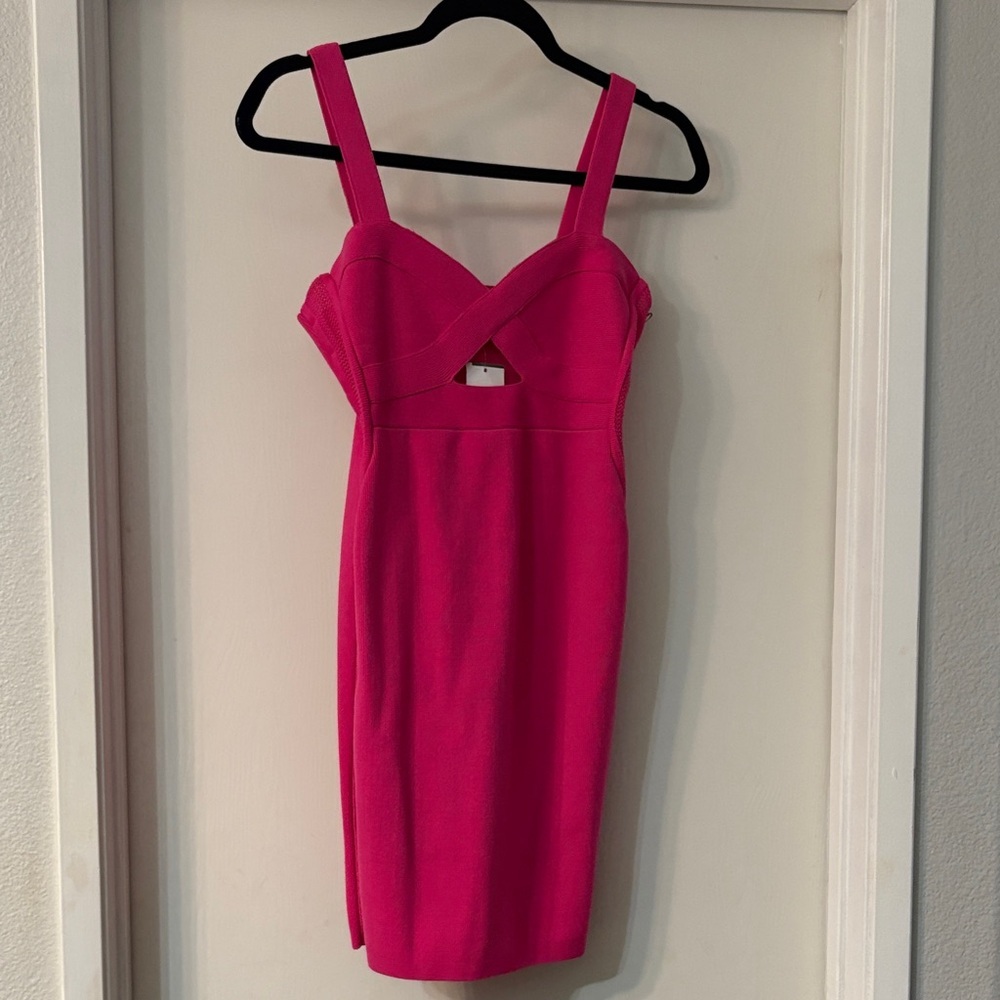 Hot Pink Sweetheart Mini Dress with Wide Straps